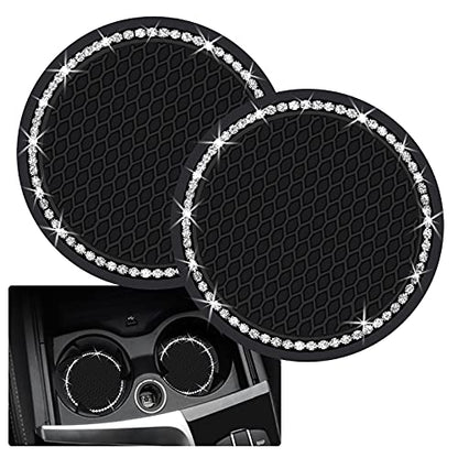 2 posavasos brillantes para automóvil, 2.75 pulgadas, portav