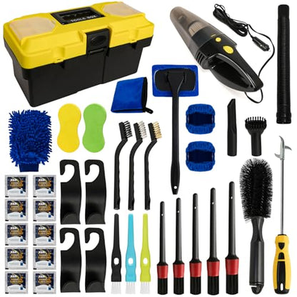 Kit de 37 piezas de detalles para automóvil, kit de limpieza