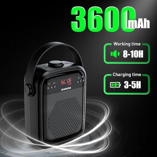ZOWEETEK Amplificador de voz micrófono inalámbrico de mano,
