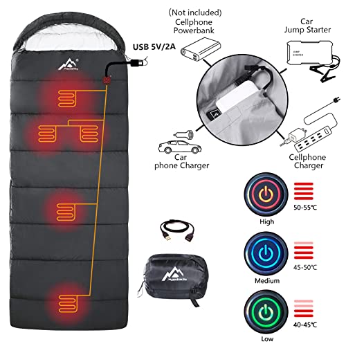 Saco de dormir con calefacción: 5 almohadillas térmicas con