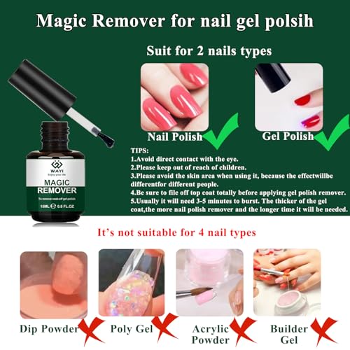 WAYI Kit de removedor de esmalte de gel – Removedor de esmal