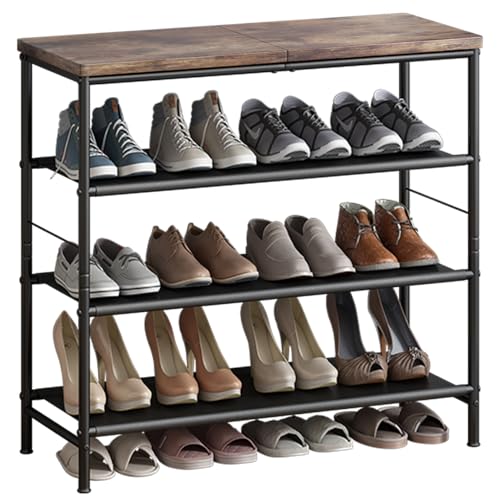 Zapatero organizador de 4 niveles de metal con tablero indus
