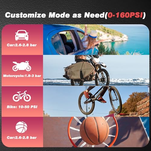 Compresor de aire portátil para inflador de neumáticos S9, c