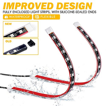 Xprite Tira de luz LED RGB para interior de auto control rem