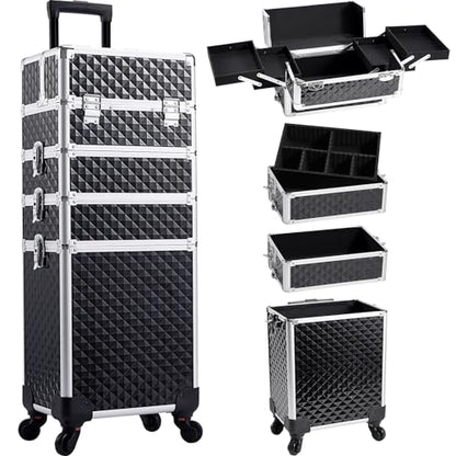 Caja de maquillaje rodante profesional con ruedas Carro de m