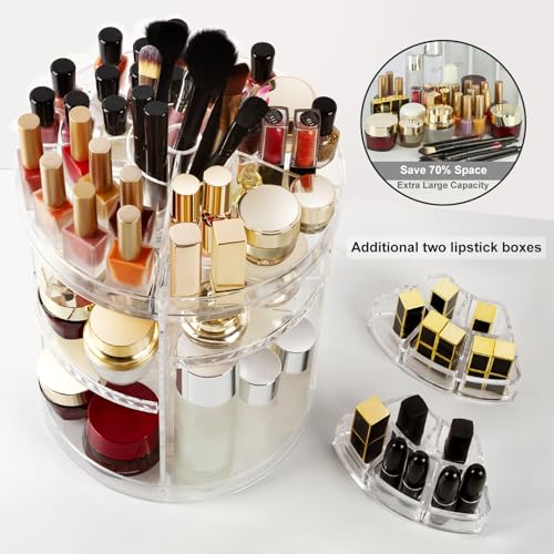 Organizador de maquillaje, rotación de 360 °, ajustable mues