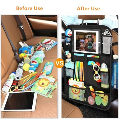 Organizador de asiento trasero de automóvil con soporte para