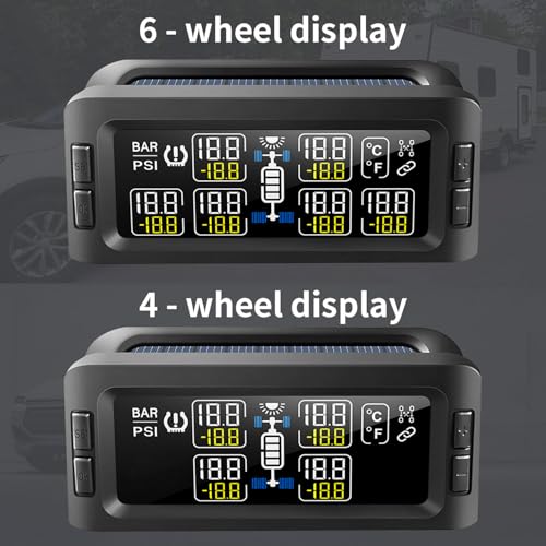 B-Qtech Remolque RV TPMS Sistema solar de monitoreo de presi