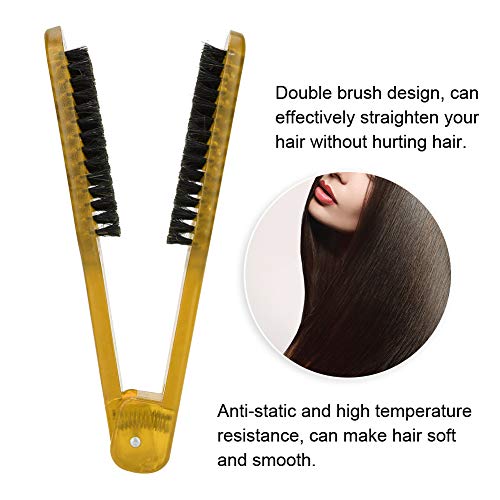 ZJchao Cepillo de doble cara, pinza para alisar el cabello,