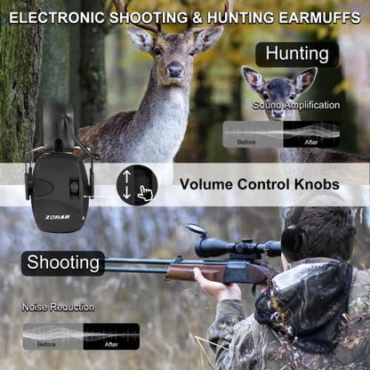 ZOHAN EM054 Electronic Ear Protection for Shooting Range wit