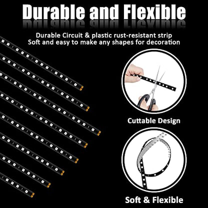XT AUTO 8 unids 12V Super brillante 11.8 in 15 LED flexible