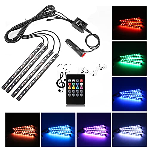 Juego de 4 luces LED para coche, 48 / 72 LED, 12 V, multicol