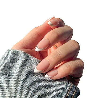 Uñas a presión de gel - Croissant de almendra