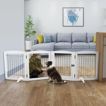 ZJSF Puerta independiente para perros con puerta para pasill