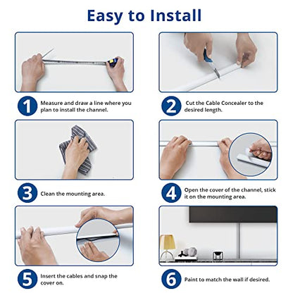 ZhiYo Corrector de cable de pared de 156 pulgadas (4 x 39 pu