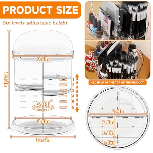 Organizador de maquillaje giratorio transparente de 360 grad