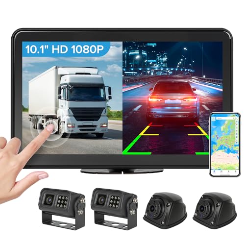 Sistema de cámara de respaldo WiFi GPS 6CH RV con monitor de
