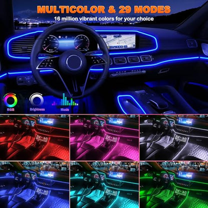 Tira de luces LED USB para interior de automóvil con aplicac