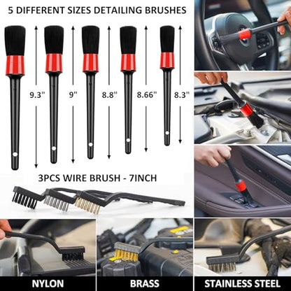 AUTODECO Kit de limpieza de 44 piezas para lavado de autos,