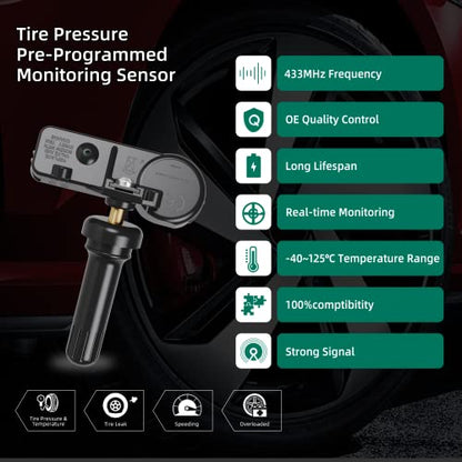TPMS Sensor Dodge, paquete de 4 sensores de sistema de monit