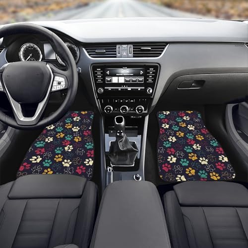 Tapetes universales para piso de automóvil, huellas de gato