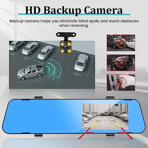 Cámara de espejo retrovisor de 4.5 pulgadas para automóvil c