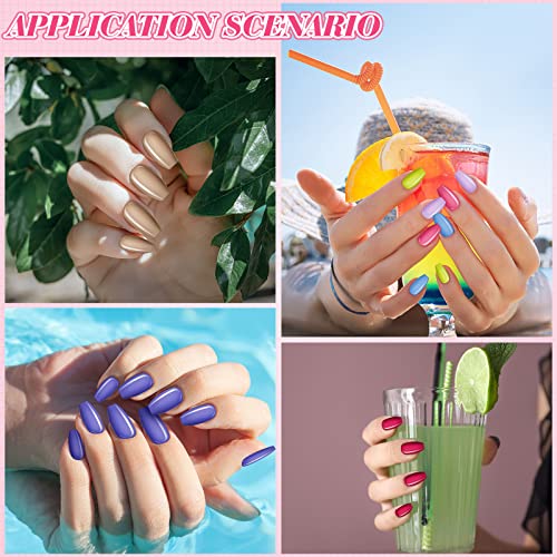 720 piezas de 30 juegos de uñas postizas cuadradas medianas