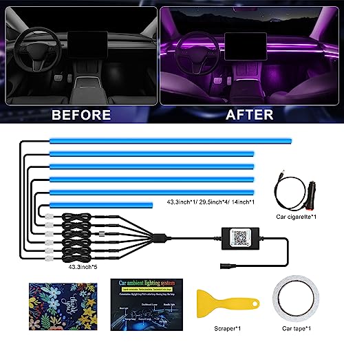 Tira de luz LED de acrílico para interior de automóvil con a