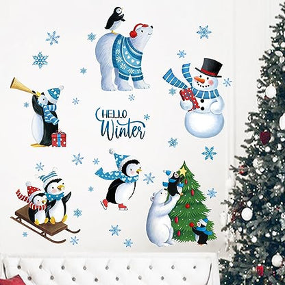 Yovkky Calcomanías de pared con texto en inglés "Hello Winte