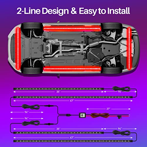 Kit de luces LED para debajo del automóvil/camioneta/VUD, co