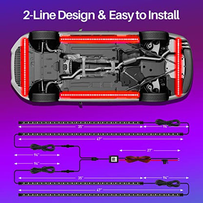 Kit de luces LED para debajo del automóvil/camioneta/VUD, co