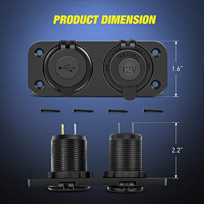 Nilight QC 3.0 Cargador USB y encendedor de cigarrillos ench