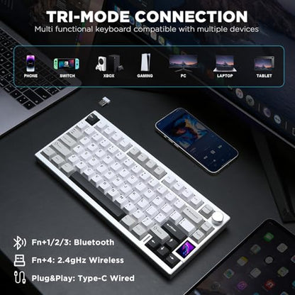 YUNZII Teclado mecánico inalámbrico AL80, CNC de aluminio co