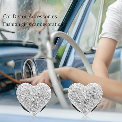 Clips de ventilación de coche con forma de corazón plateado,