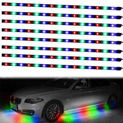 XT AUTO 8 unids 12V Super brillante 11.8 in 15 LED flexible