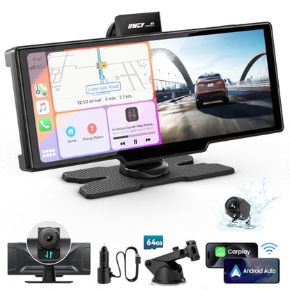 Pantalla portátil Apple Carplay, estéreo de coche de 10 pulg