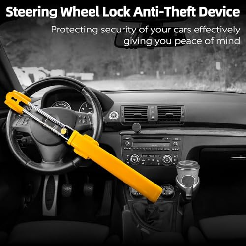 Cerradura de volante para automóvil, longitud ajustable, uni