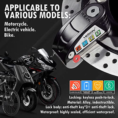 Cerraduras de motocicleta Sistema de alarma antirrobo de 130