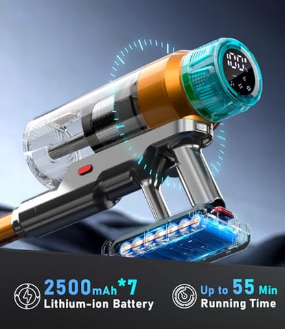 Aspiradora inalámbrica de 600 W, 55 Kpa, hasta 55 minutos, a
