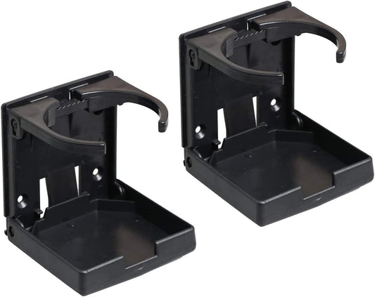 2 soportes plegables ajustables para bebidas con tornillos y