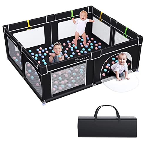 YOBEST Corralito para bebés, 71 x 59 pulgadas, pequeño corralito con p