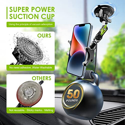 Soporte de ventosa para teléfono con rotación de 360°, brazo