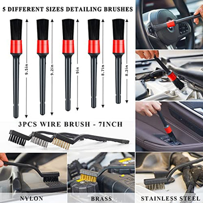 AUTODECO Kit de 23 piezas de detalles de automóvil, guante d