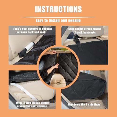 Funda de asiento de coche para perro, protector de asiento t