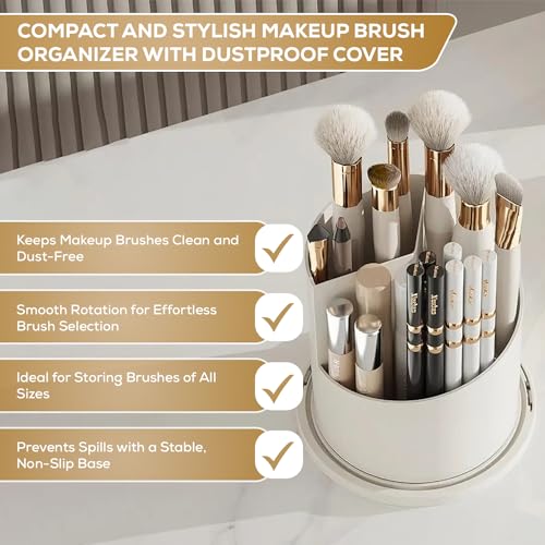Organizador de brochas de maquillaje a prueba de polvo, orga