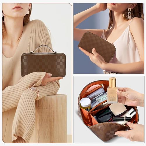 Bolsas de maquillaje de viaje a cuadros Bolsa organizadora d