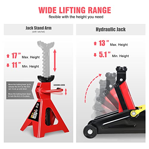 DNA MOTORING TOOLS-00280 Combo de gato hidráulico de perfil