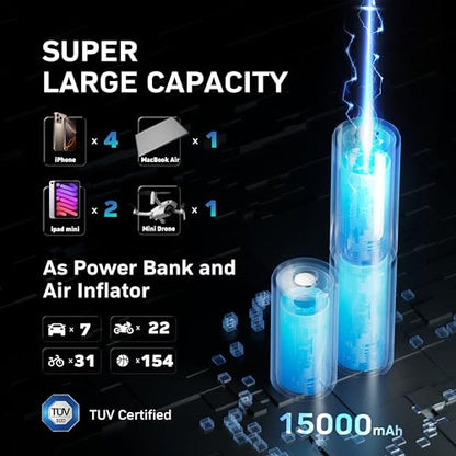 MotorX - Inflador de neumáticos portátil Compresor de aire d