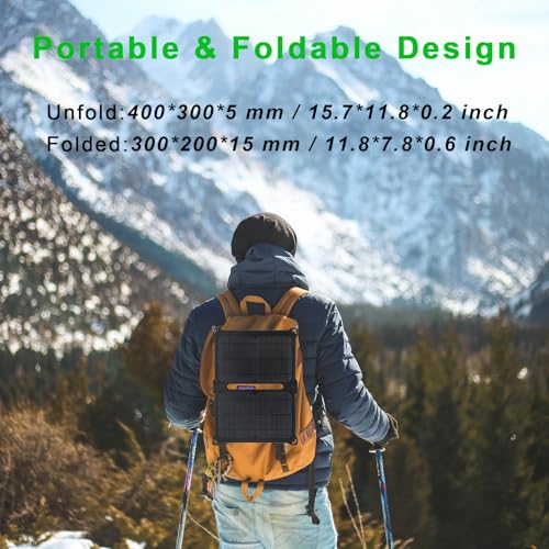 Cargador de panel solar portátil de 14 W, cargador de teléfo