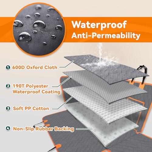 LOOBANI Dog Car Seat Cover with Chenille Snuff Mat, Waterpro
